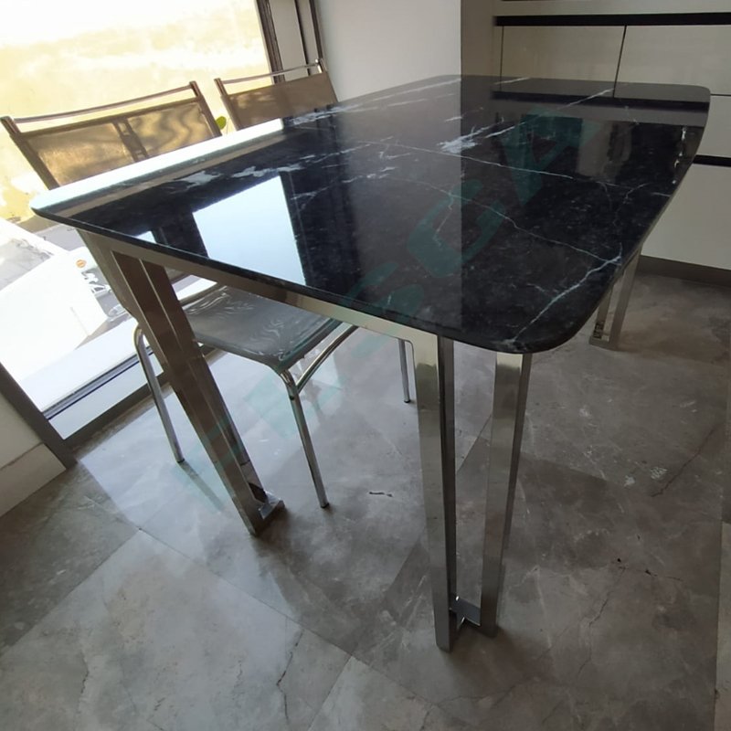 Maraş Anthracite Marble Dining Table 59